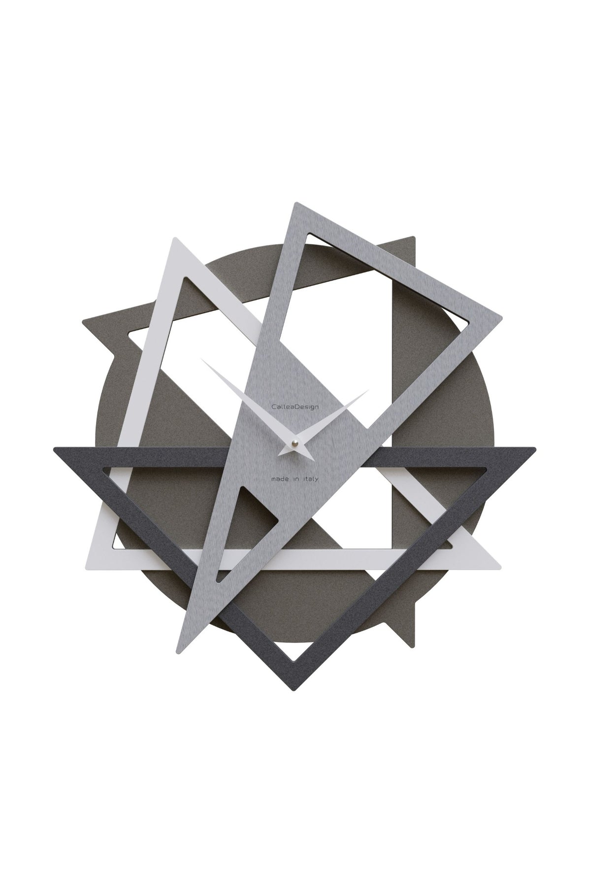 CalleaDesign Geolo wall clock in Pinstripe wood-effect finish