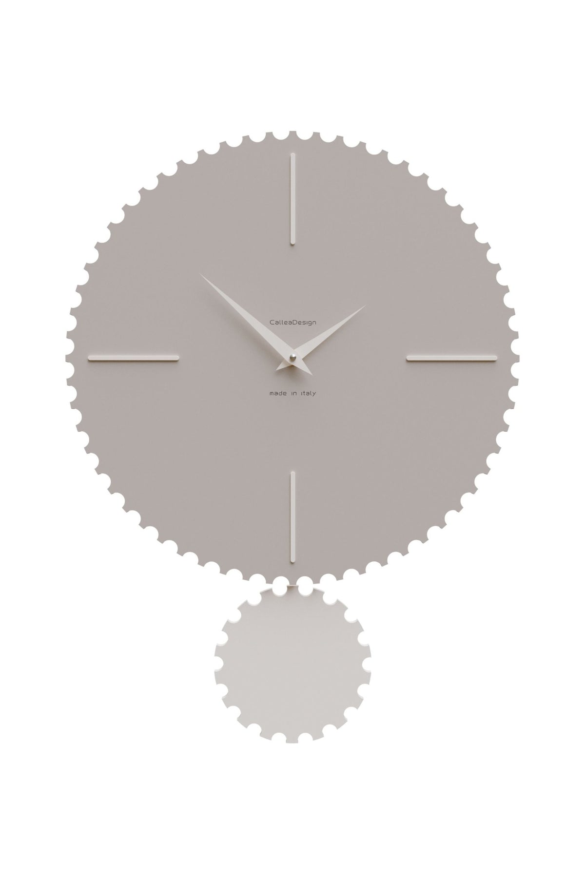 CalleaDesign Riz pendulum wall clock in Dove Grey finish
