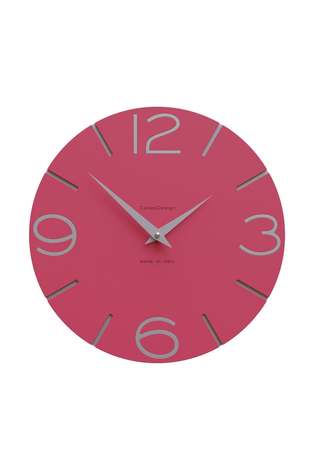 CalleaDesign Smile wall clock in Telemagenta finish