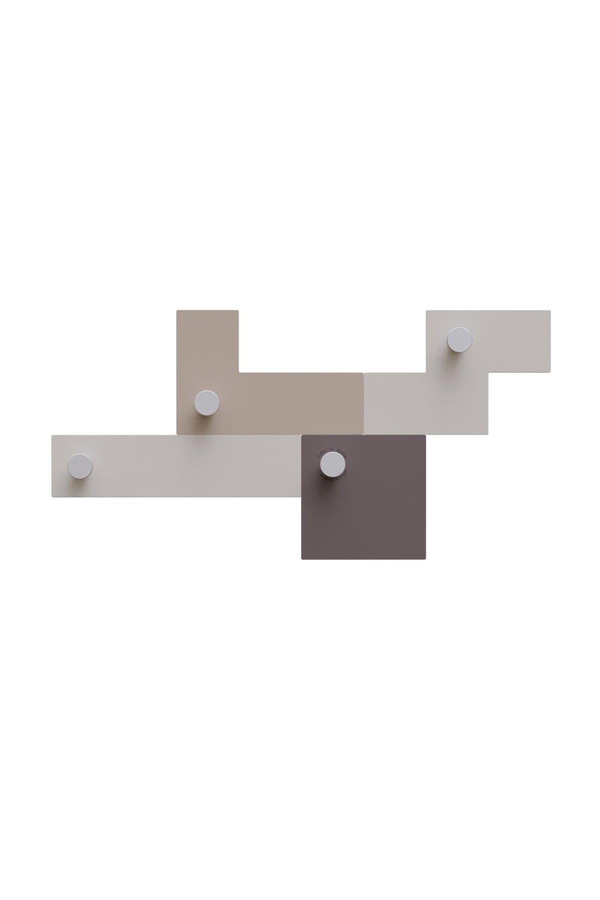 UTUT-4 modular wall coat rack in chocolate finish, four separate hook elements