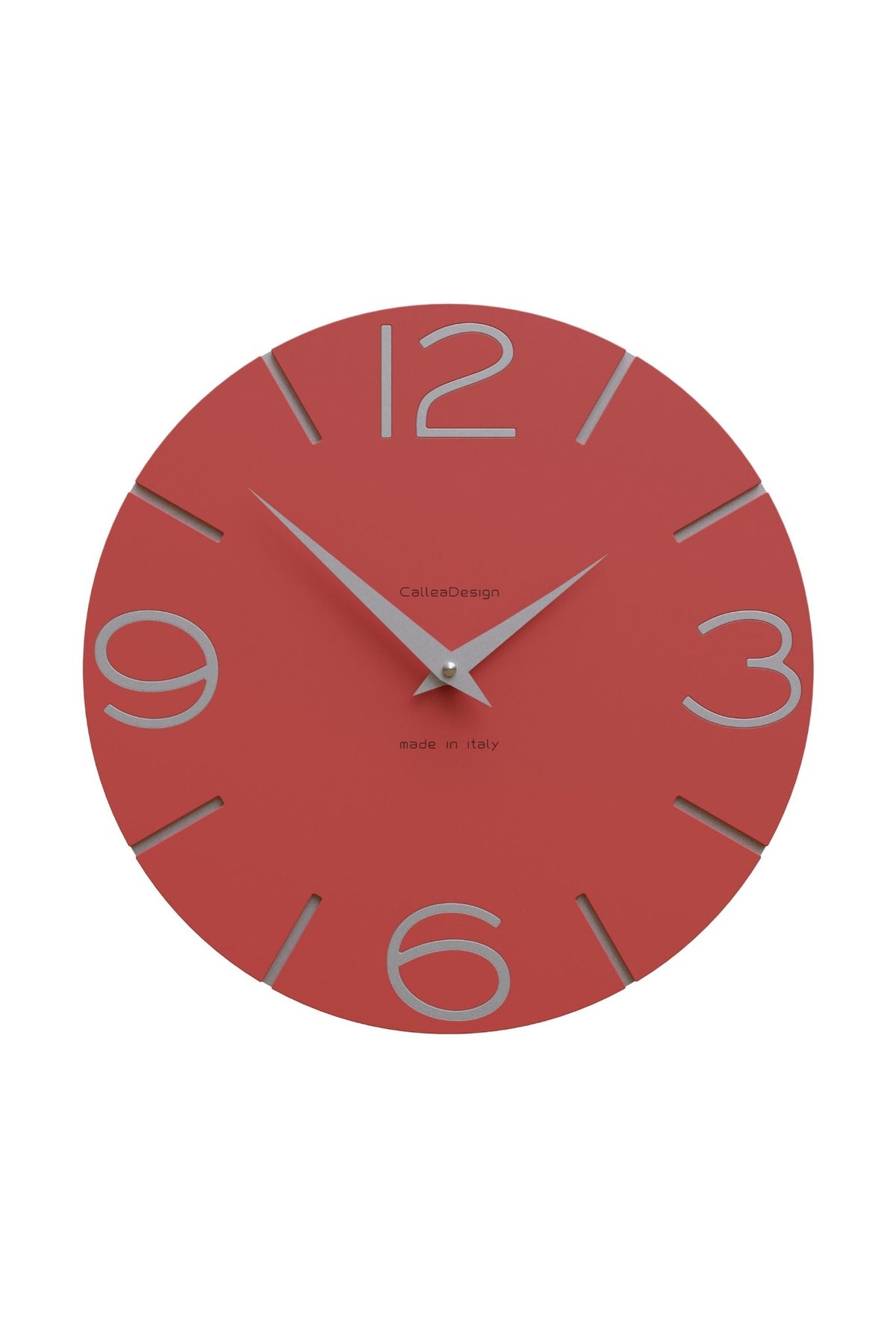 CalleaDesign Smile wall clock in Flame Red finish
