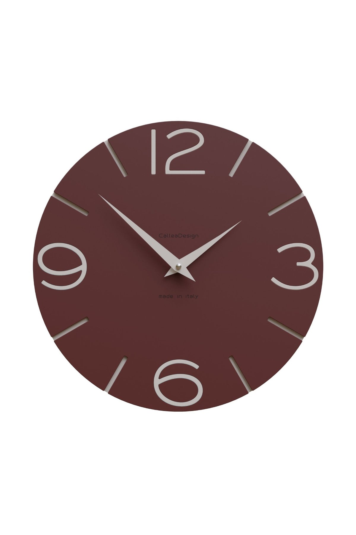 CalleaDesign Smile wall clock in Red Wine finish