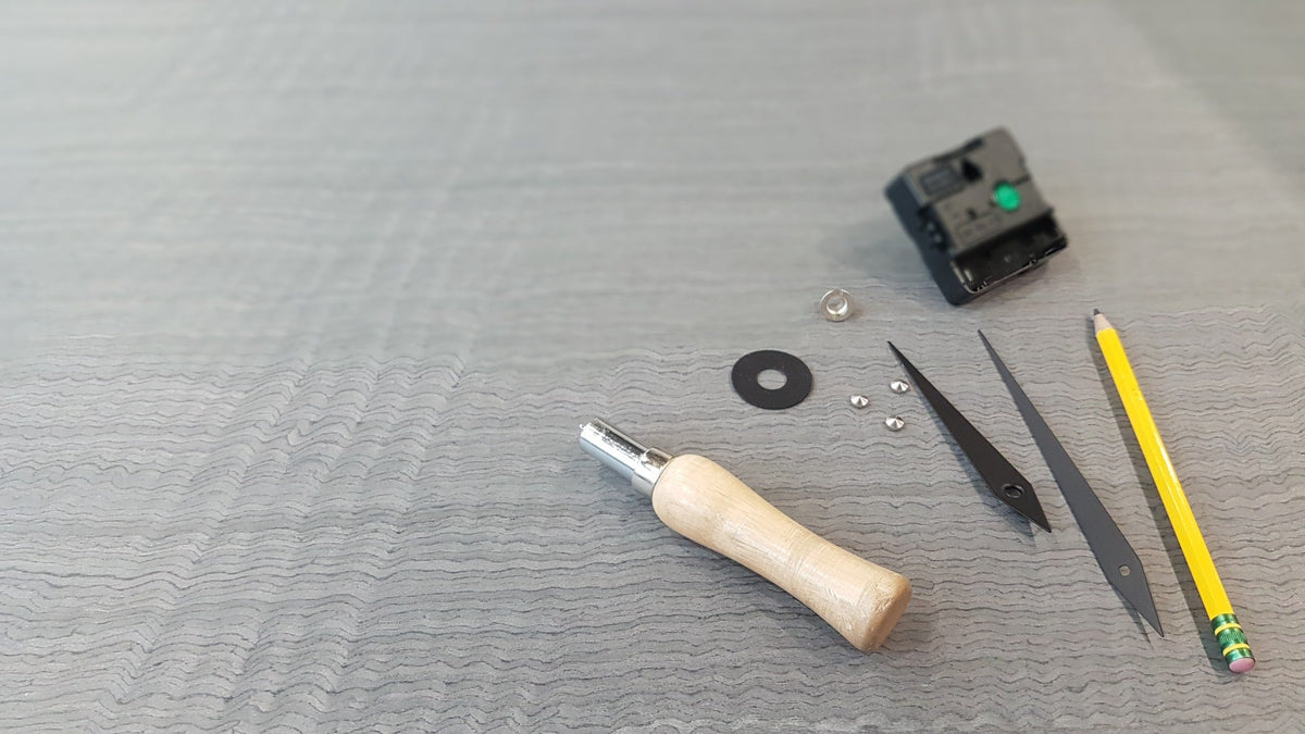 Clock movement, hands and components used in CalleaDesign wall clocks