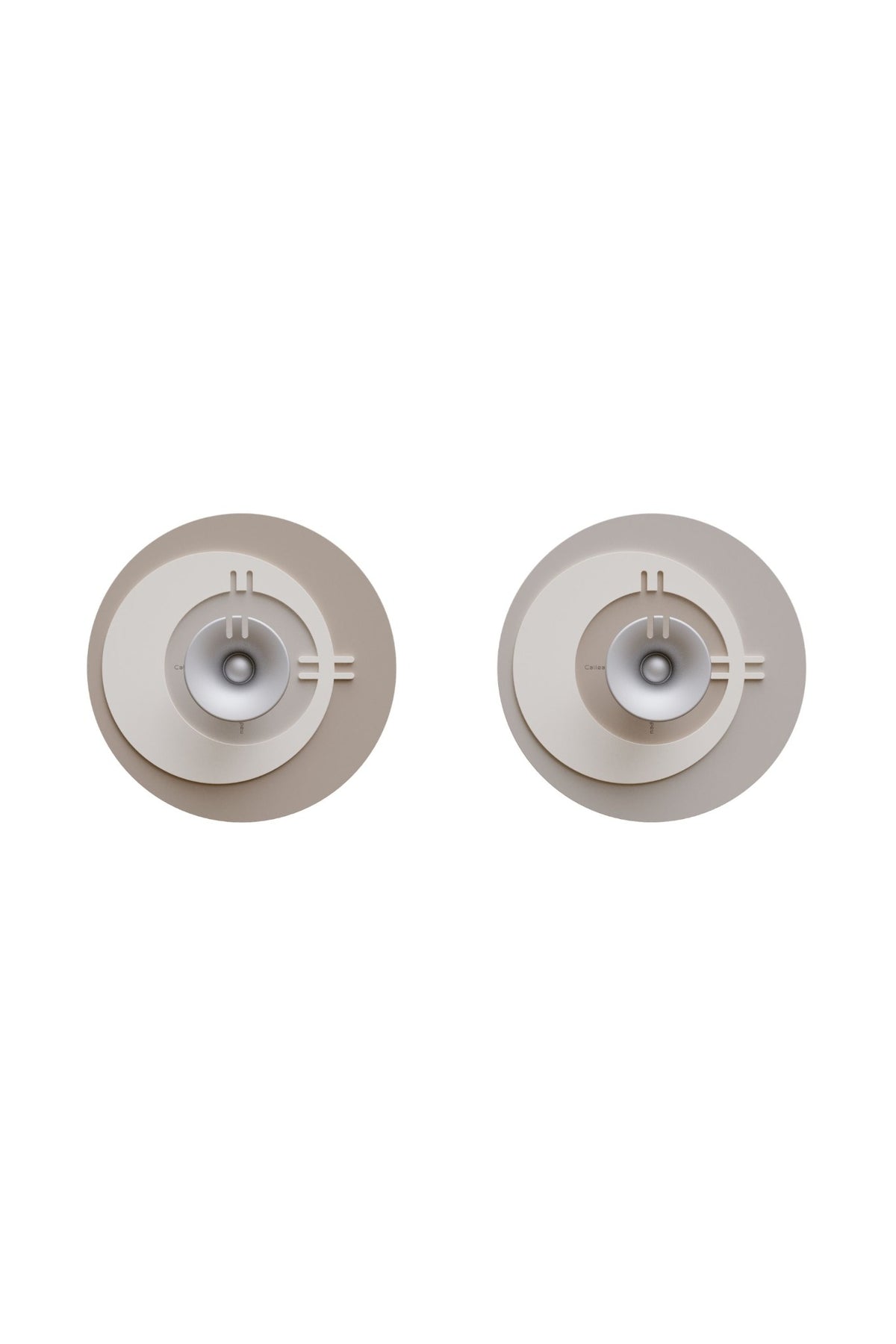 Bitta & Betta pair of circular wall coat hooks in flax finish