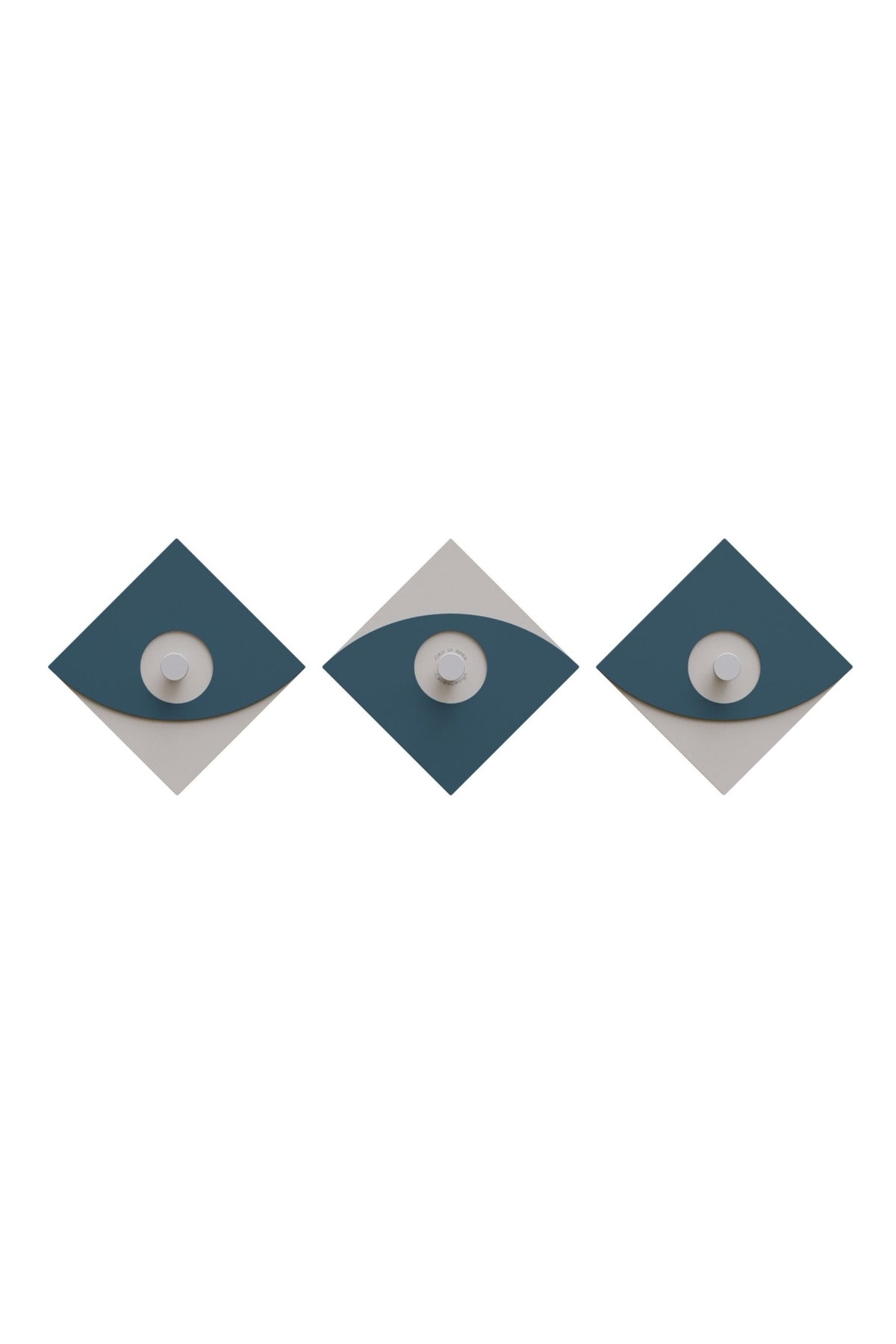 Eleonora wall-mounted coat rack in dark teal with three separate hooks
