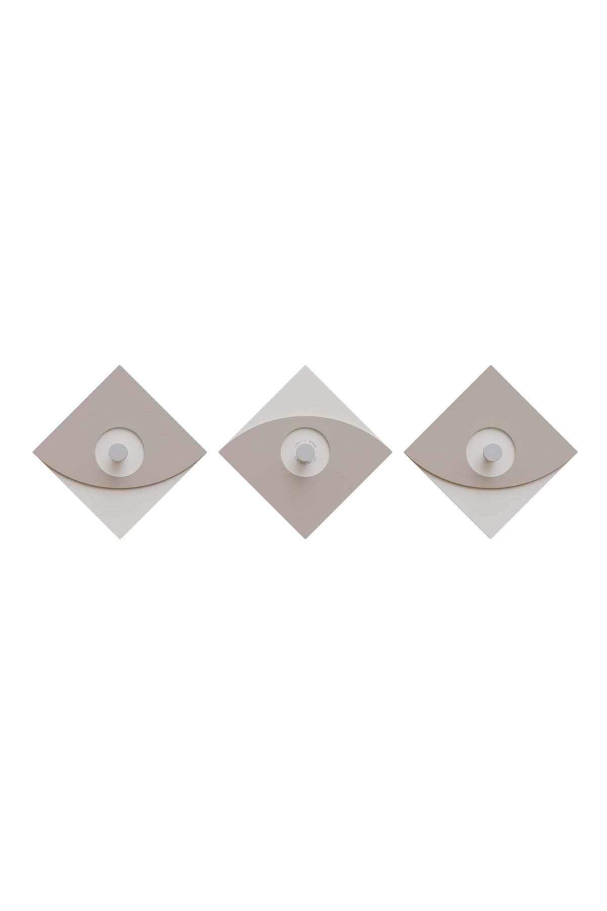 Eleonora wall-mounted coat rack in dove grey with three separate hooks
