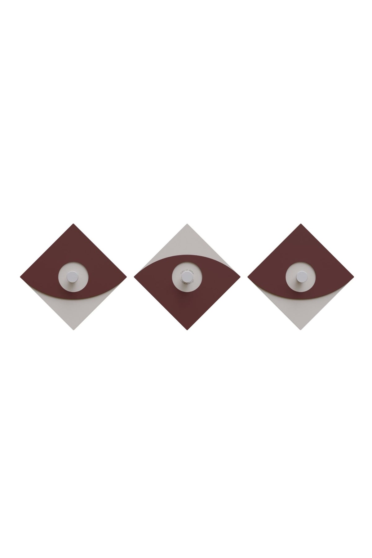 Eleonora wall-mounted coat rack in red wine with three separate hooks