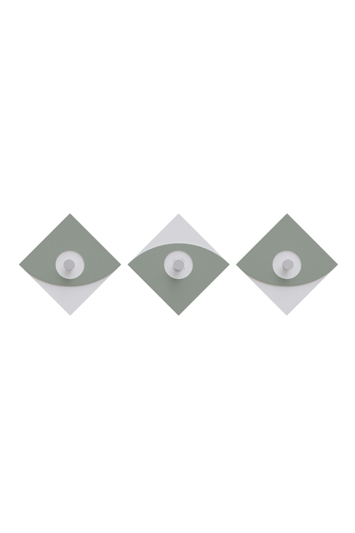 Eleonora wall-mounted coat rack in sage green with three separate hooks