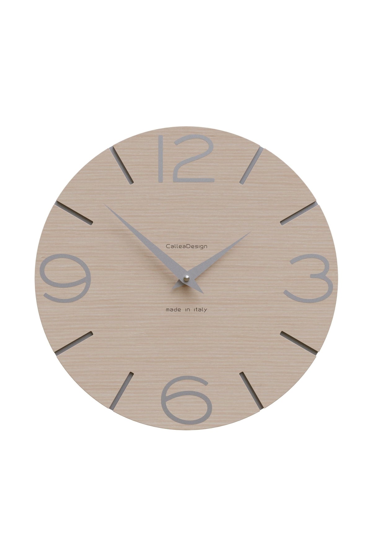CalleaDesign Smile wall clock in Pickled Oak finish