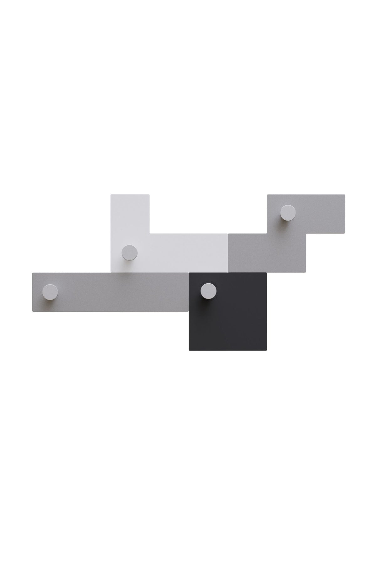 UTUT-4 modular wall coat rack in black finish with four individual hooks
