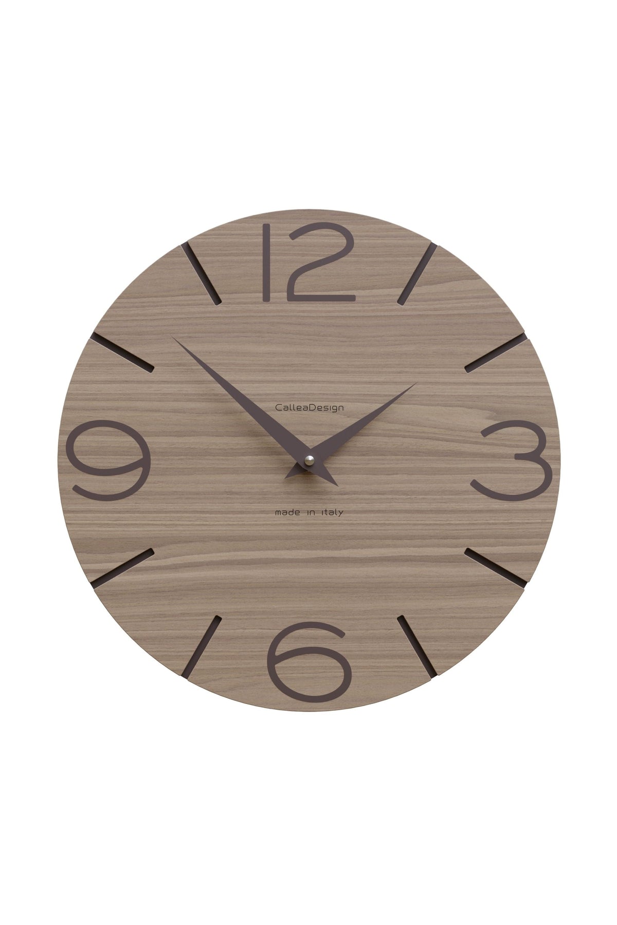 CalleaDesign Smile wall clock in Black Walnut finish