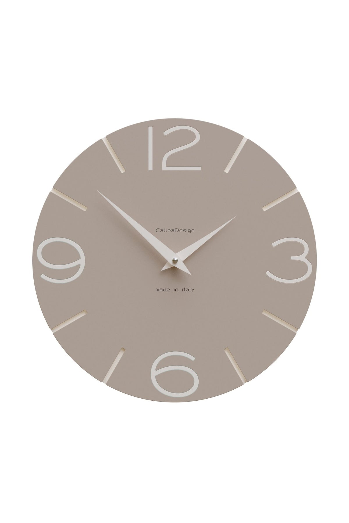 CalleaDesign Smile wall clock in Café Latte finish
