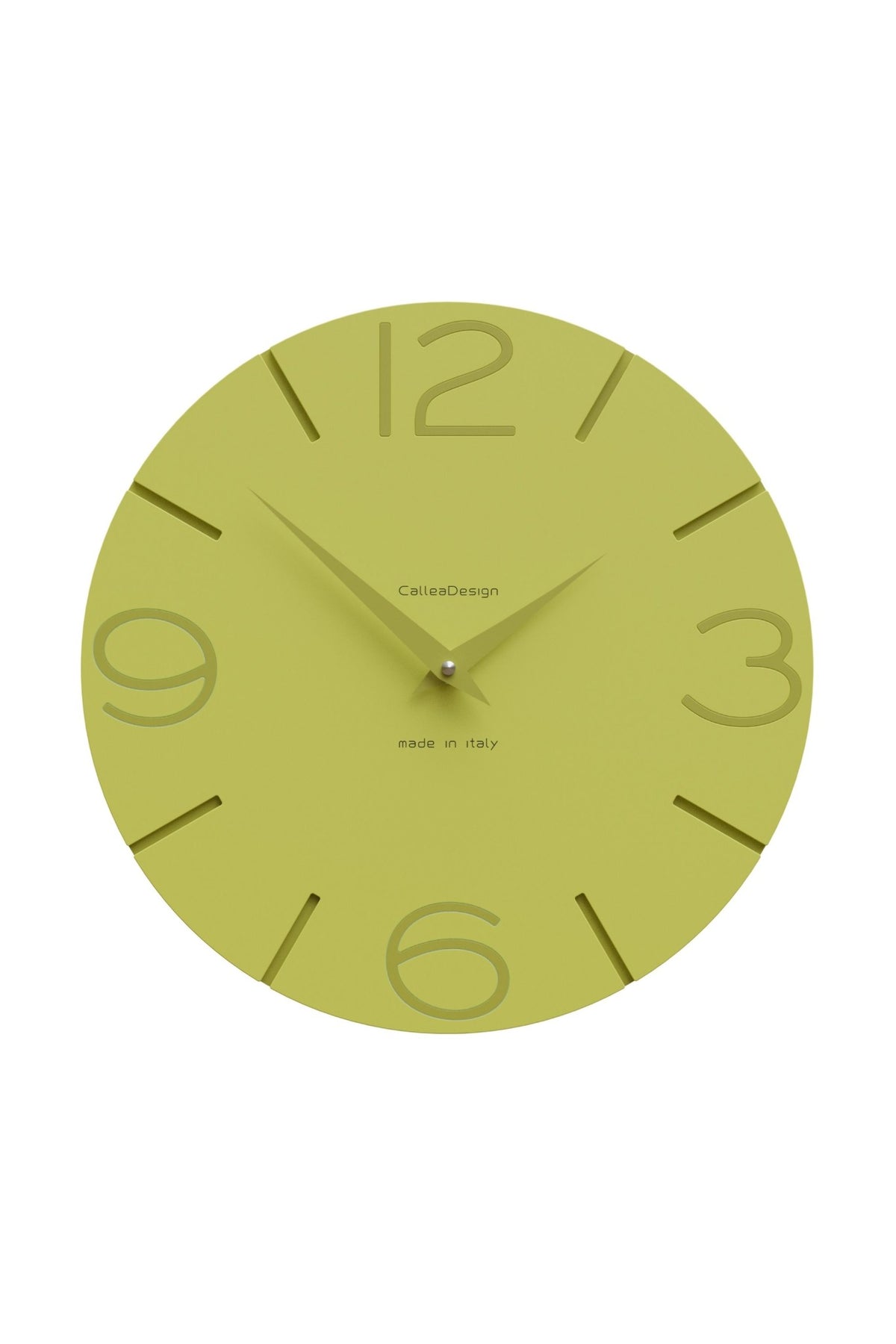 CalleaDesign Smile wall clock in Cedar Green finish