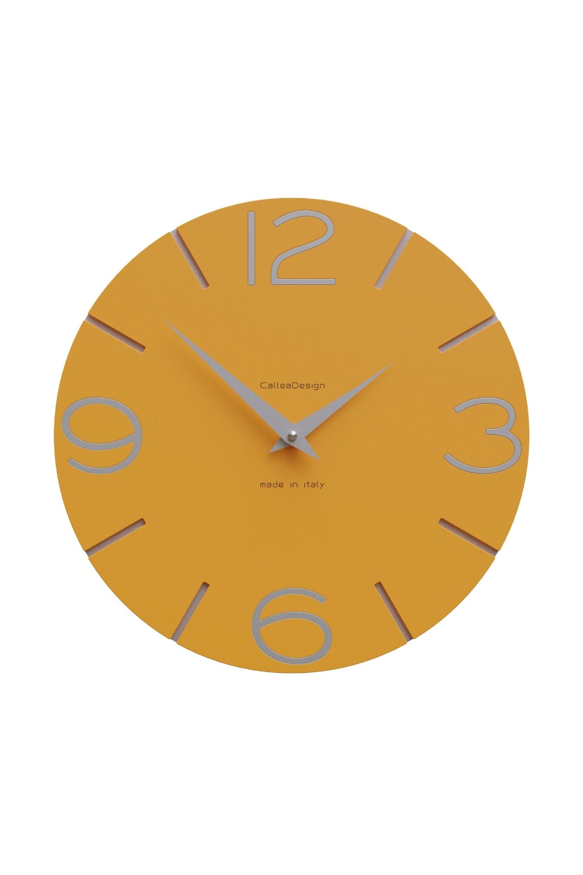 CalleaDesign Smile wall clock in Melon Yellow finish