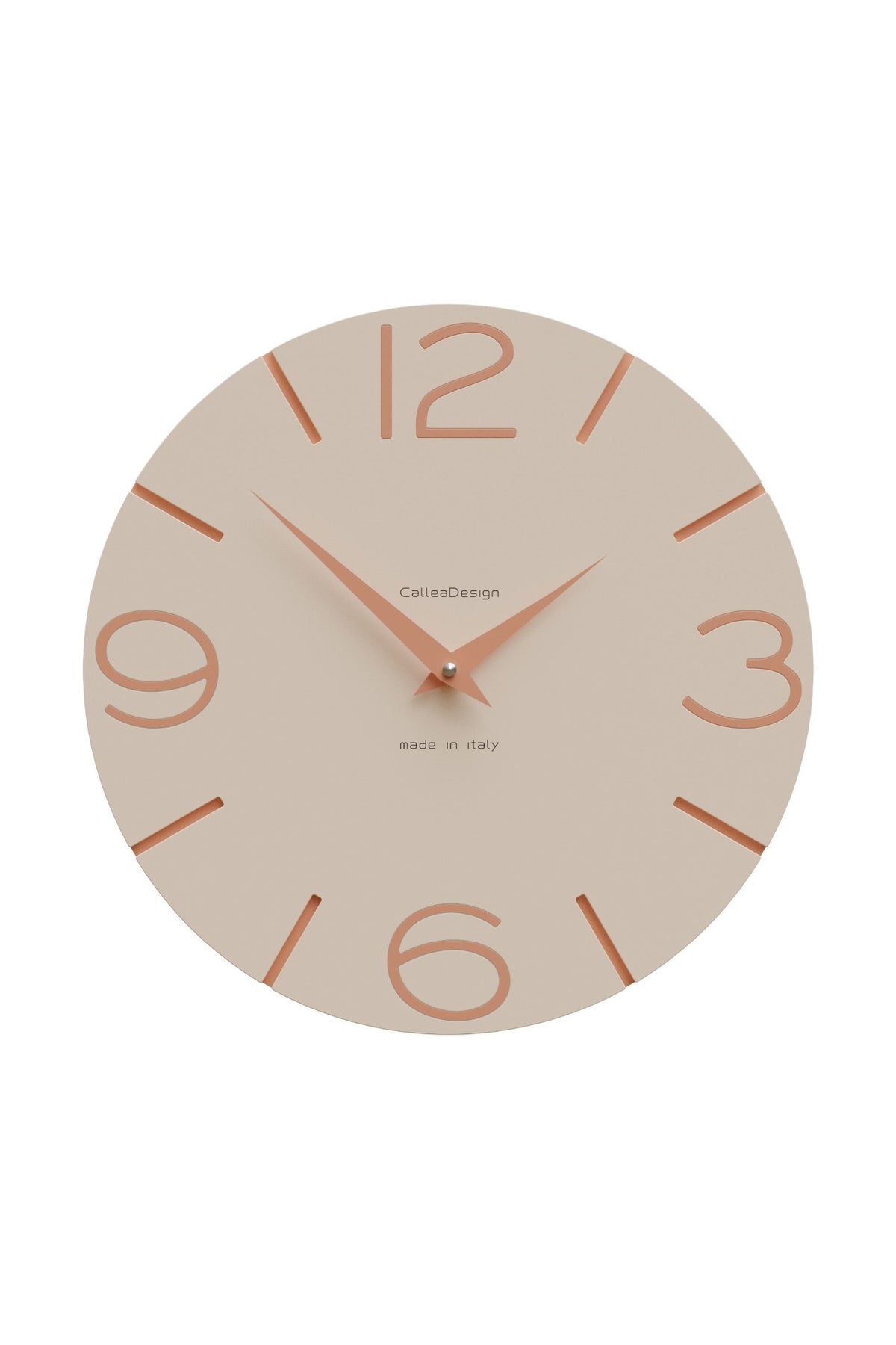 CalleaDesign Smile wall clock in Pink Sand finish