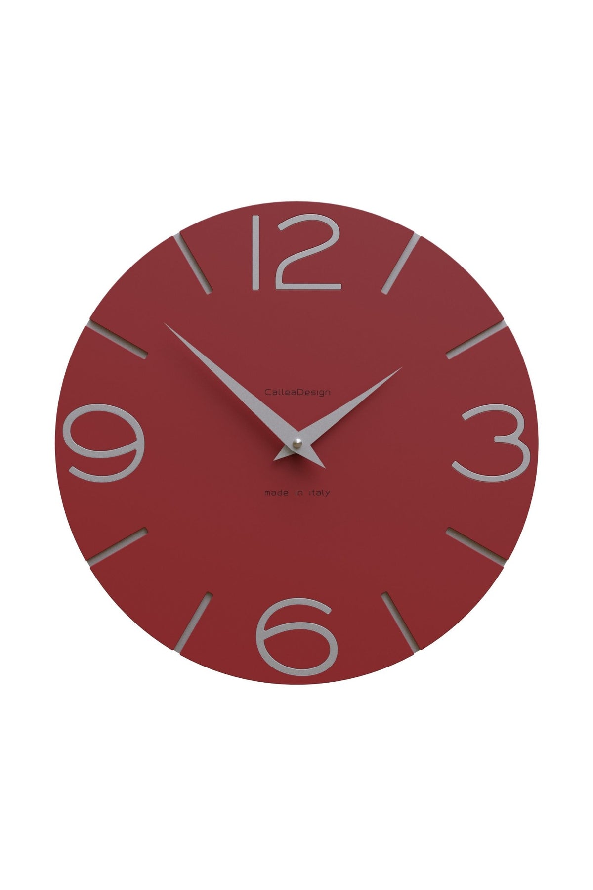 CalleaDesign Smile wall clock in Ruby Red finish