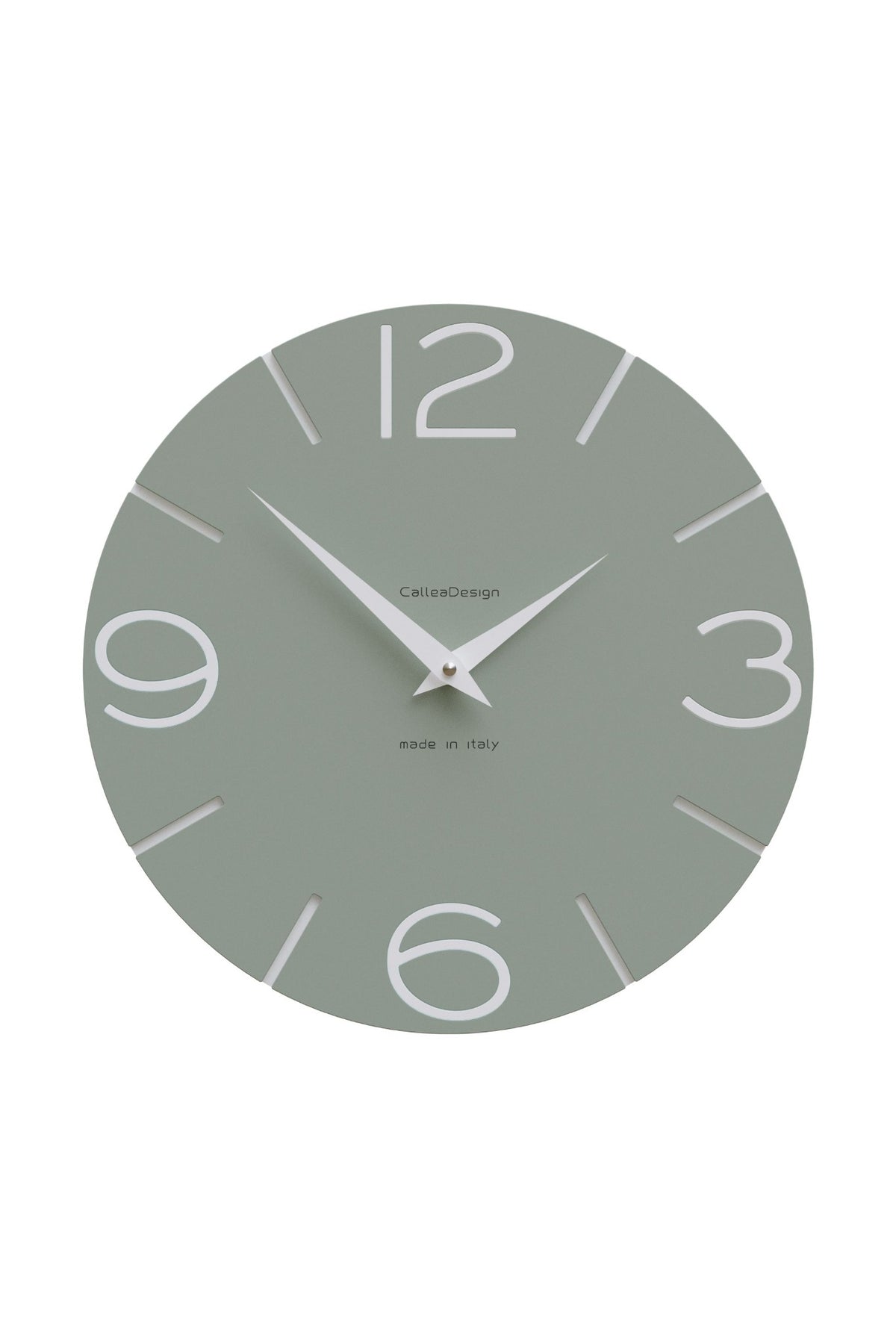 CalleaDesign Smile wall clock in Sage Green finish