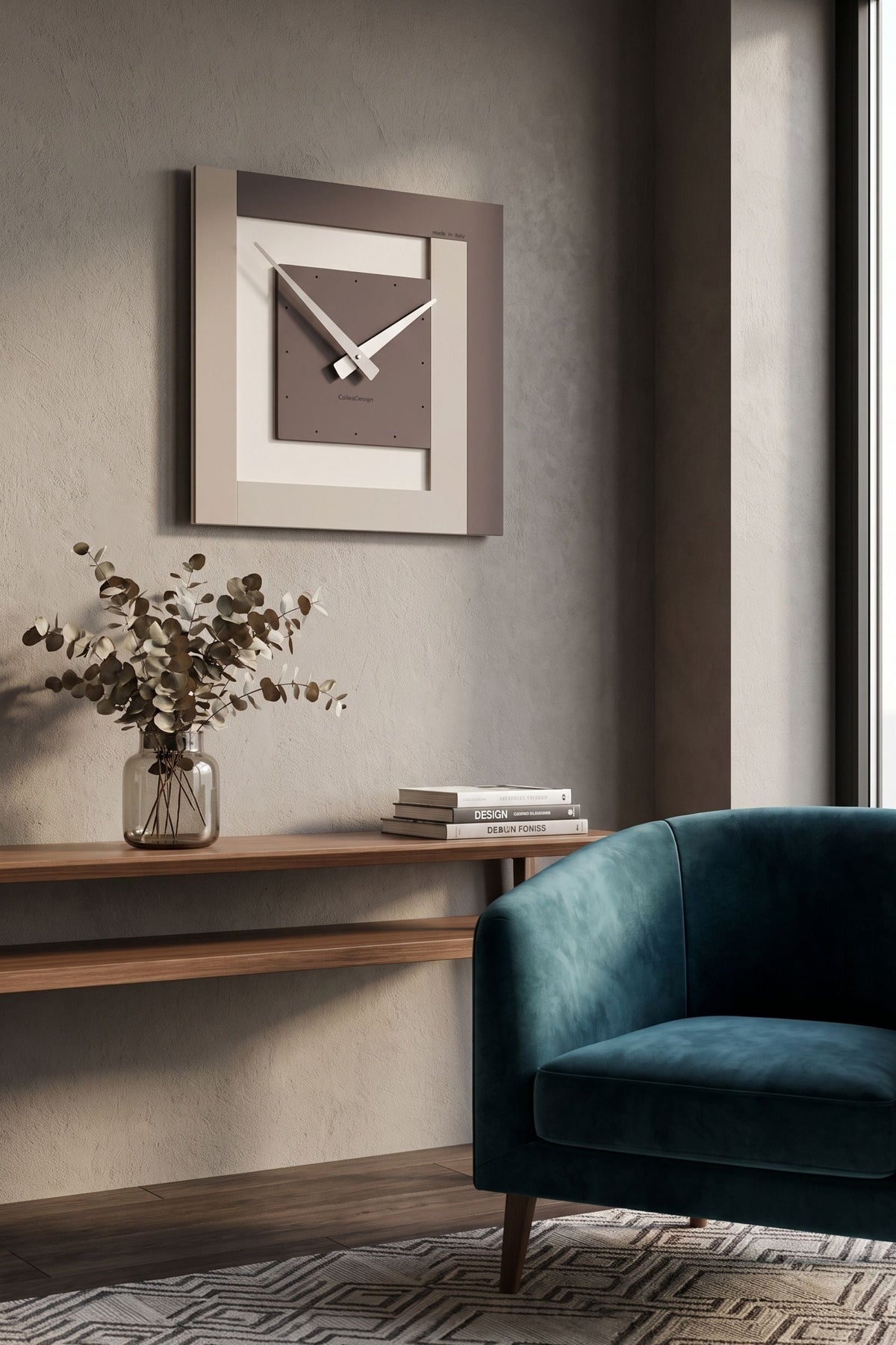 CalleaDesign Stripes wall clock in a contemporary interior